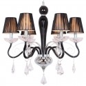 6 Light White Contemporary K9 Crystal Candle Style Chandelier