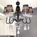 5 Light White Contemporary K9 Crystal Candle Style Chandelier