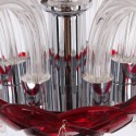 6 Light Red K9 Crystal Candle Style Chandelier