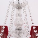 6 Light Red K9 Crystal Candle Style Chandelier