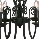 8 Light Contemporary Retro Black Candle Style Chandelier