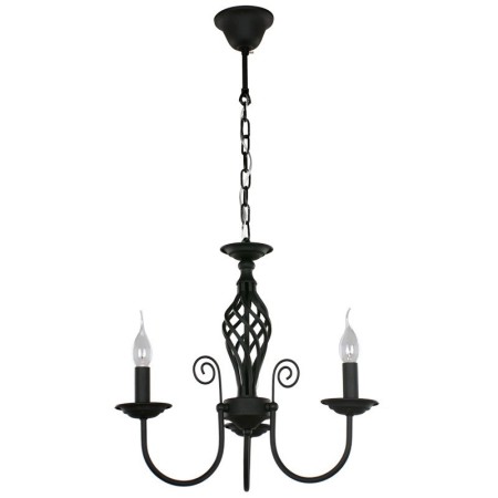 3 Light Contemporary Retro Black Candle Style Chandelier