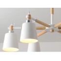 Modern/ Contemporary Wood 6 Light Chandelier