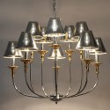 10 Light Modern Contemporary Chrome Candle Style Chandelier