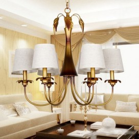 6 Light Modern Contemporary Rustic Candle Style Chandelier