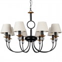 8 Light Rustic Retro Black Mediterranean Style Contemporary Candle Style Chandelier