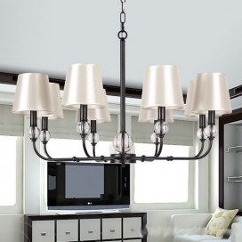 8 Light Rustic Retro Black Contemporary Candle Style Chandelier