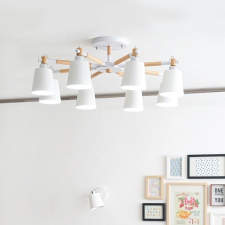 8 Light Modern/ Contemporary Wood Chandelier