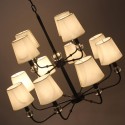 12 Light Retro 2 Tier Large Black Contemporary Candle Style Chandelier