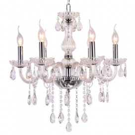 6 Light Contemporary K9 Crystal Candle Style Chandelier