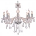 8 Light Contemporary K9 Crystal Candle Style Chandelier