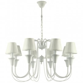 8 Light White Retro Candle Style Chandelier