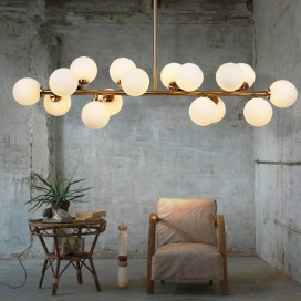 Modern/ Contemporary 16 Light Chandelier with Glass Shade