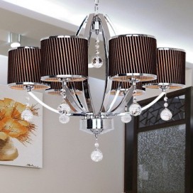 6 Light Contemporary K9 Crystal Candle Style Chandelier