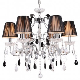 6 Light Contemporary K9 Crystal Candle Style Chandelier