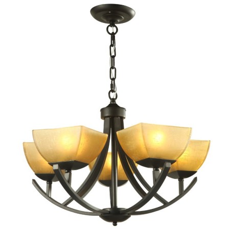 5 Light Mediterranean Style Black Candle Style Chandelier