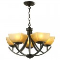 5 Light Mediterranean Style Black Candle Style Chandelier