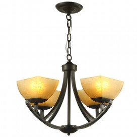 4 Light Mediterranean Style Black Candle Style Chandelier