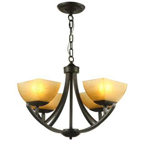 4 Light Mediterranean Style Black Candle Style Chandelier