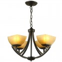 4 Light Mediterranean Style Black Candle Style Chandelier