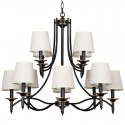 12 Light Retro Rustic Black Contemporary Candle Style Chandelier