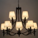 12 Light Retro Rustic Black Contemporary Candle Style Chandelier