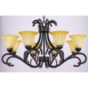 8 Light Black Contemporary Candle Style Chandelier
