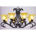 8 Light Black Contemporary Candle Style Chandelier