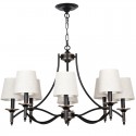 8 Light Retro Rustic Black Contemporary Candle Style Chandelier