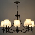 8 Light Retro Rustic Black Contemporary Candle Style Chandelier