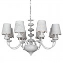 8 Light Modern Contemporary Hollow White Candle Style Chandelier