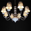 8 Light Modern Contemporary Hollow White Candle Style Chandelier