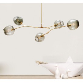 Modern/ Contemporary 5 Light Chandelier with Glass Shade