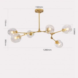 6 Light Modern/ Contemporary Chandelier with Clear Glass Shade