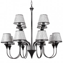 12 Light Rustic Modern Contemporary Retro Black Candle Style Chandelier