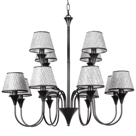 12 Light Rustic Modern Contemporary Retro Black Candle Style Chandelier