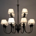 12 Light Rustic Modern Contemporary Retro Black Candle Style Chandelier