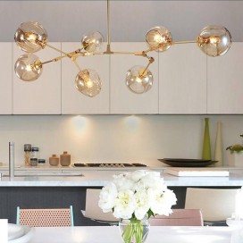 Modern/ Contemporary 7 Light Chandelier with Clear Glass Shade