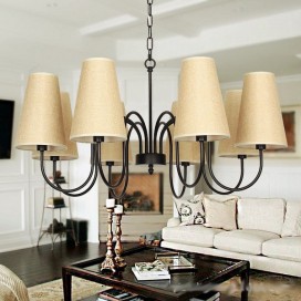 8 Light Retro Contemporary Candle Style Chandelier