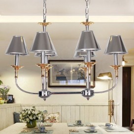 6 Light Modern Contemporary Chrome Candle Style Chandelier