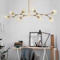 8 Light Modern/ Contemporary Chandelier with Clear Glass Shade (Black Golden)