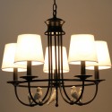 5 Light Retro Black Mediterranean Style Rustic Contemporary Candle Style Chandelier