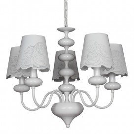 5 Light Modern Contemporary Hollow White Candle Style Chandelier