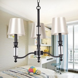 3 Light Black LED Retro Contemporary Candle Style Chandelier