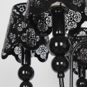 6 Light Modern Contemporary Hollow Black Candle Style Chandelier