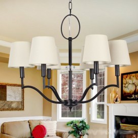 6 Light Modern Contemporary Candle Style Chandelier