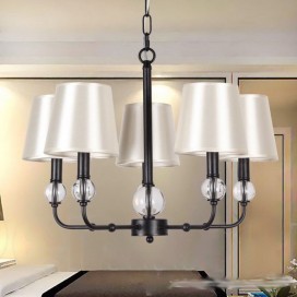 5 Light Rustic Retro Black Contemporary Candle Style Chandelier