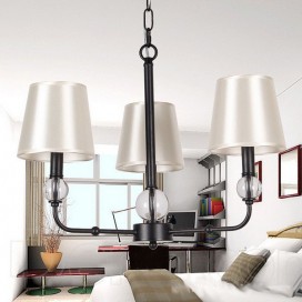 3 Light Retro Black Contemporary Candle Style Chandelier