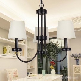 3 Light Retro Contemporary Black Candle Style Chandelier