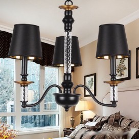 3 Light Black Retro Candle Style Chandelier